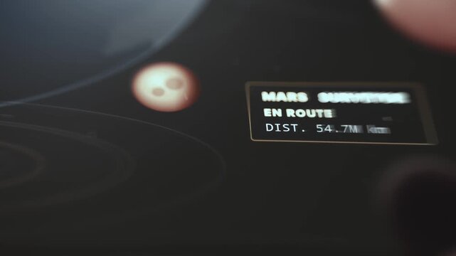Mars surveyor spacecraft tracking on interplanetary mission dashboard