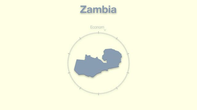 Zambia MAP revealing minimalistic animated data analytics for presentations, videos, corporate, documentery 