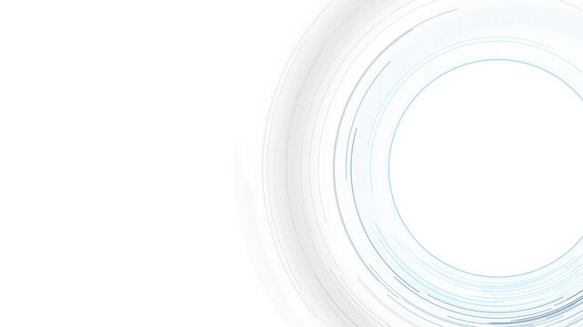 Concentric blue lines forming abstract circular patterns on a white .