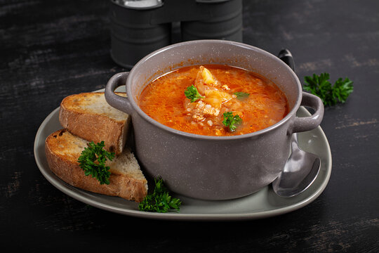 Rustic Cabbage and Meat Soup for Family Dinner