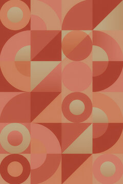 Geometric pattern with circles and triangles in warm tones
