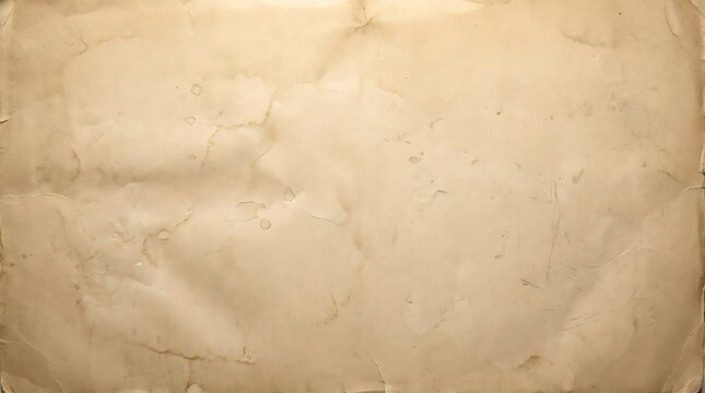 Old stained parchment paper texture with wrinkles and creases aged vintage background.