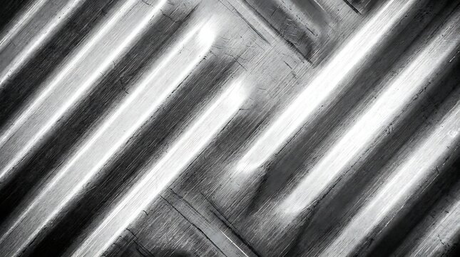 Brushed metal texture with diagonal lines and metallic silver highlights on scratched steel surface.