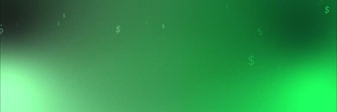 Green dollar symbols background template animation