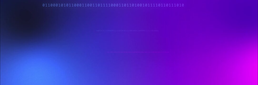Purple and magenta binary code background template animation