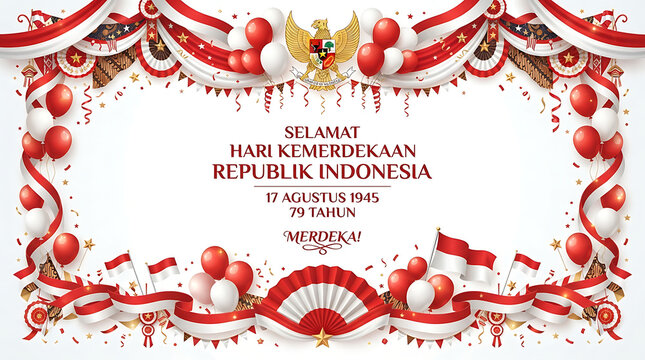 "Selamat Hari Kemerdekaan Republik Indonesia &mdash; 17 Agustus 1945 &mdash; 79 TAHUN &mdash; MERDEKA!"