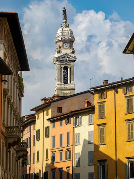 Historic buildings along via Sant Alessandro in Bergamo, Italy