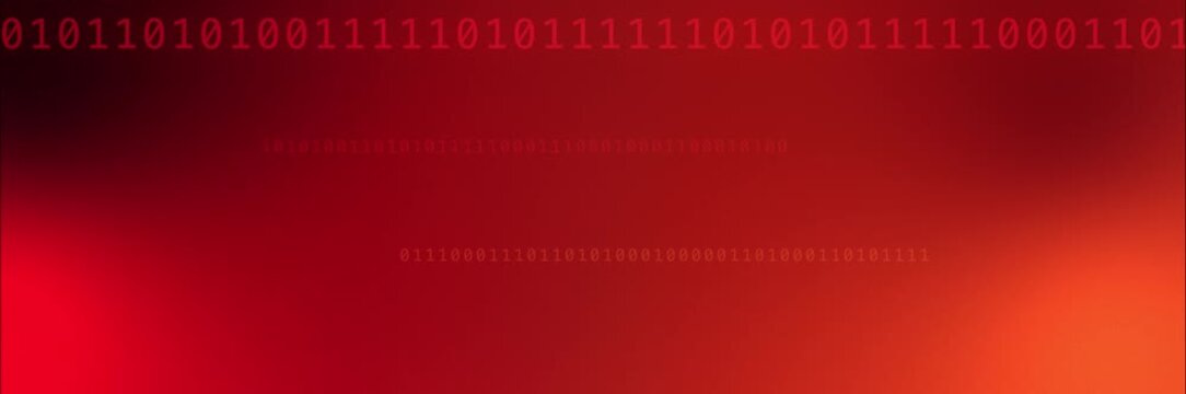 Red binary code background template animation