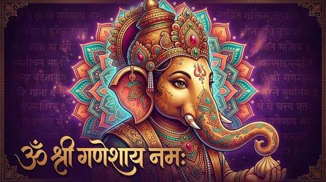 AI Generated Illustration for Happy Ganesh Chaturthi Festival for Invitation, Poster, Social Media Post Design