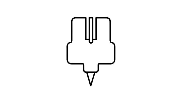 3D printer icon on white background.