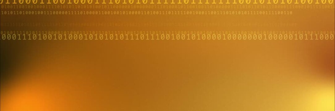 Orange and gold binary code background template animation