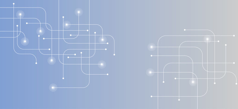 Clean abstract technology background with elegant curved connection lines and glowing nodes over a soft blue gradient. Perfect for business presentations, innovation, digital technology, cloud service