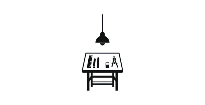 Drafting Table Design Tools Icon