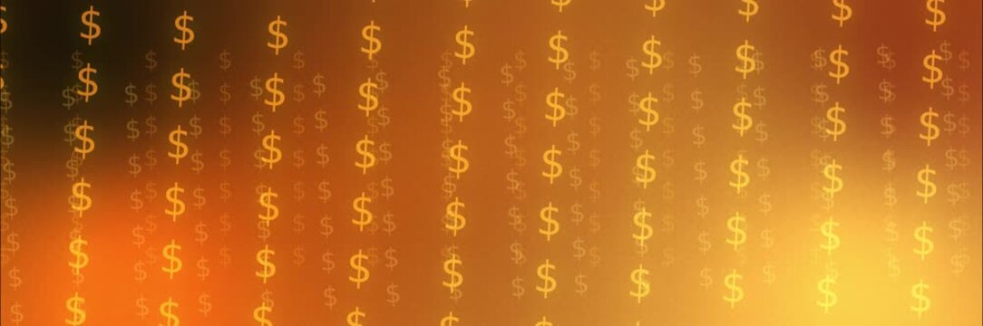 Orange dollar pattern background template animation