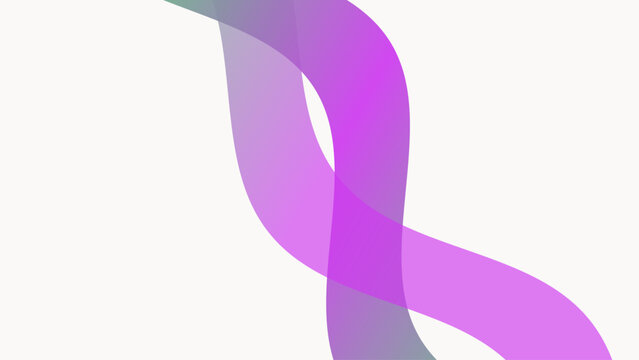 A minimalist abstract background featuring flowing purple ribbon shapes with soft gradients on a clean white backdrop for modern graphic design projects