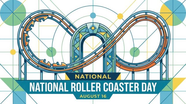 Colorful roller coaster celebrating National Roller Coaster Day