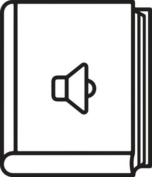 Audio Book Speaker Cover Line Art Vector Icon