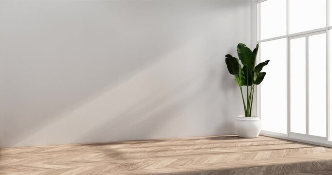 Japan style empty room with white wall with wood wall design. 3d rendering