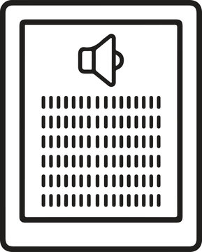 Audio Book Tablet Screen Line Art Vector Icon