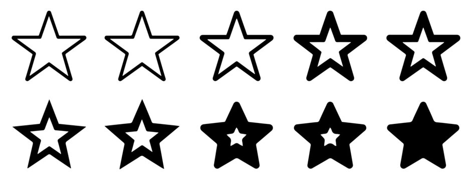 geometric star icon collection set