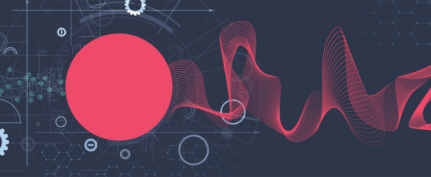 Abstract digital visualization information networks technology background