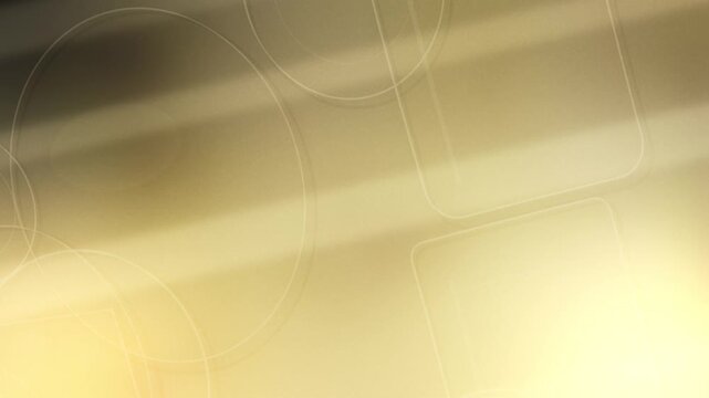 Beige geometric background template animation with outlined circles and rectangles