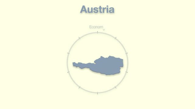 Austria MAP revealing minimalistic animated data analytics for presentations, videos, corporate, documentery 