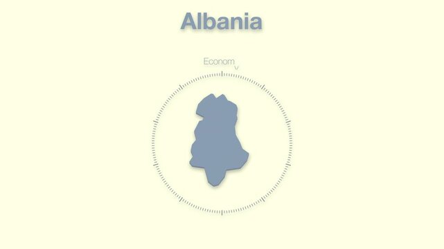Albania MAP revealing minimalistic animated data analytics for presentations, videos, corporate, documentery 