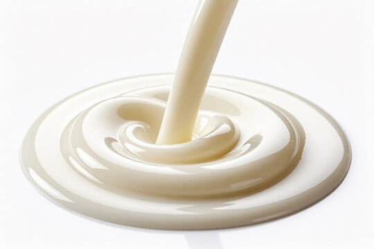 Creamy milk splashes upward in slow-motion