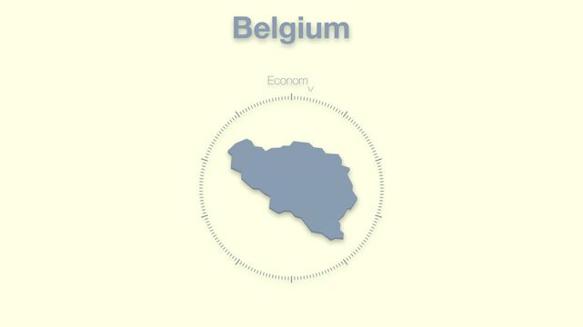 Belgium MAP revealing minimalistic animated data analytics for presentations, videos, corporate, documentery 