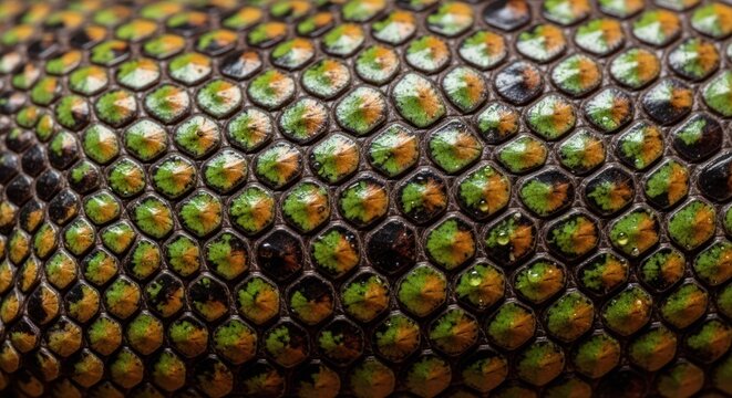 Scales of reptile skin, macro close-up detail, pattern and texture