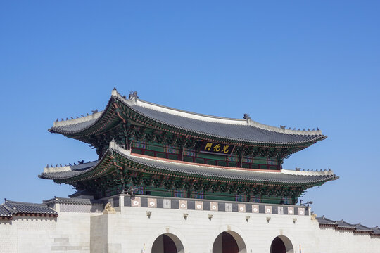 Gyeongbokgung Palace Gate Under Clear Sky