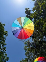 Fototapeta premium colorful umbrella in the sky