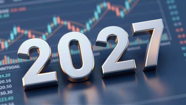 2027 Stock Market Growth Chart Finance Business Concept Background