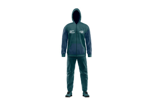 Men's Sport Suit Front View Mockup for Business Presentation and Commercial