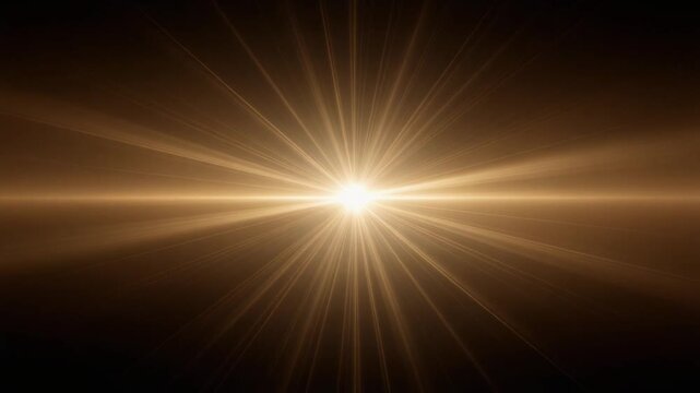 Lens flare animation radiant beams expanding continuously with soft glowing highlights dynamic
