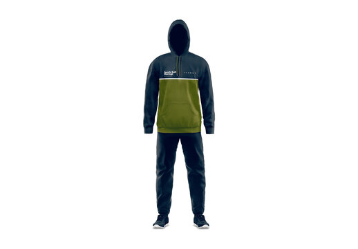 Men's Sport Suit Front View Mockup Realistic Template for Promotional and Retail