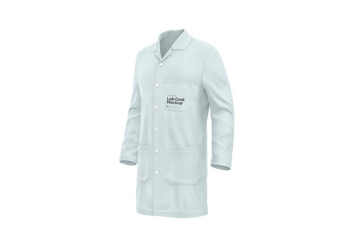 Lab Coat Half Side View Mockup Design for Branding Presentation and Marketing