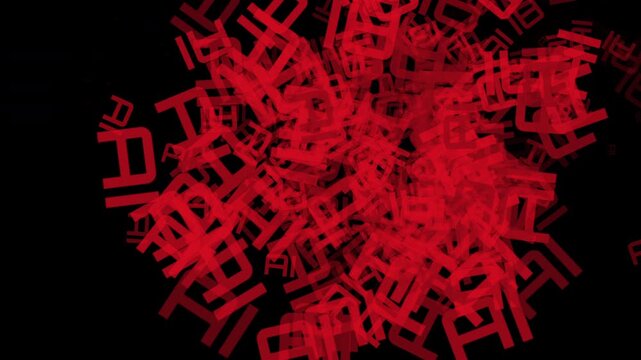 Artificial intelligence ai letters exploding on a black background