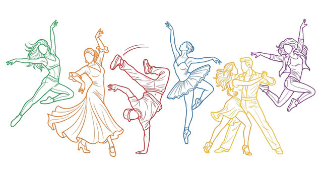 Diverse Dancing Figures in AutoCAD buildings architecture vector collection