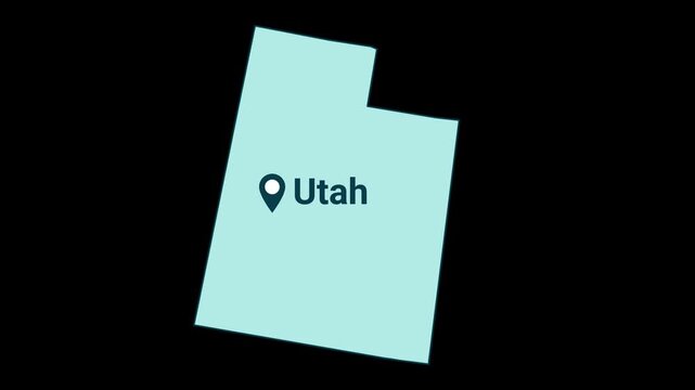 Utah State map with location pin animation