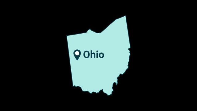 Ohio State map with location pin animation