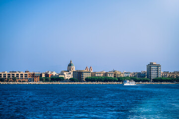 Fototapeta premium Views and panoramas of Trapani from the sea. Sicily