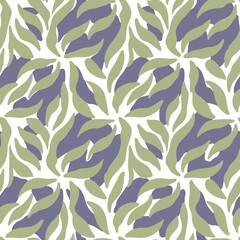 Fototapeta premium Seamless Tropical Leaf Pattern with Hand Painted Botanical Leaves