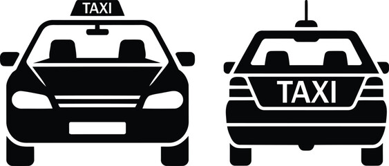 Black taxi cars front and rear view © SAGOR