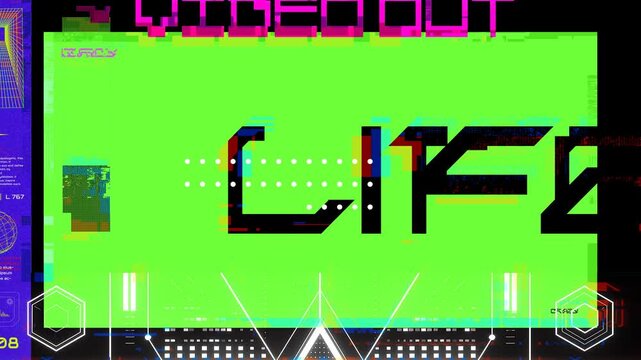 Futuristic FC Digital Glitch Transition on Transparent Alpha
