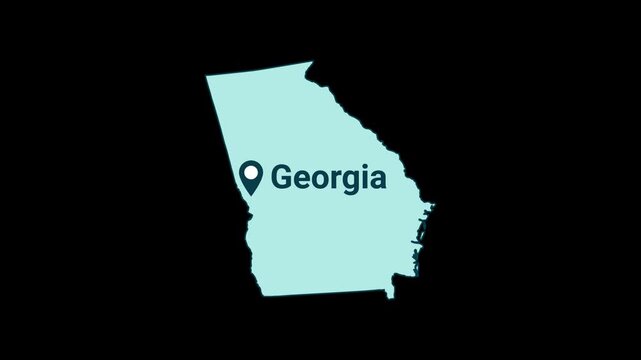 Georgia State map with location pin animation