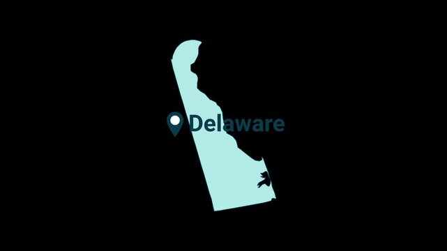 Delaware State map with location pin animation