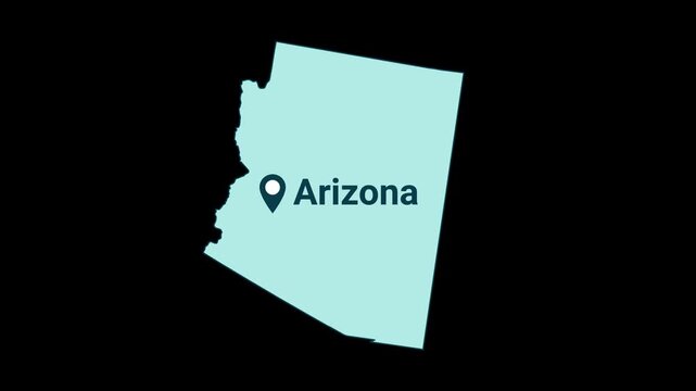 Arizona State map with location pin animation