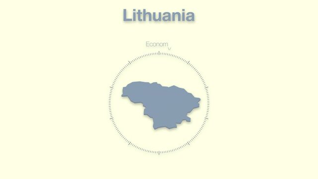Lithuania MAP revealing minimalistic animated data analytics for presentations, videos, corporate, documentery 